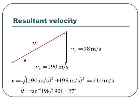 formula for resultant velocity